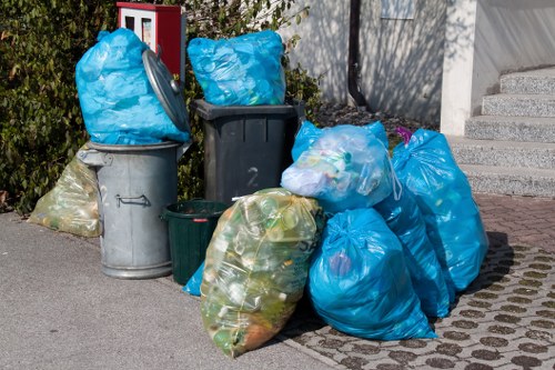 Professional waste management team at work